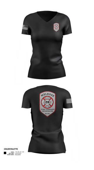 Women's Short Sleeve Vneck Shirt, The Melrose Fire Company Incorporated, , Teamtime, Team time, sublimation, custom sports apparel, team uniforms, spirit wear, spiritwear, sports uniforms, custom shirts, team store, custom team store, fundraiser sports, apparel fundraiser