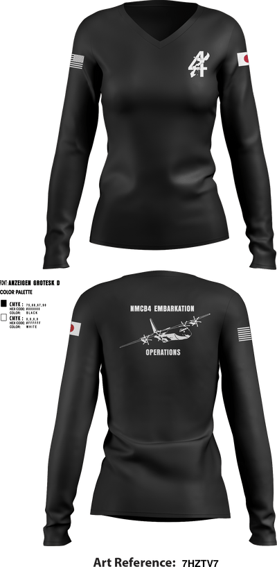 NMCB4 91279175 Women's Long Sleeve V-neck Shirt - 4