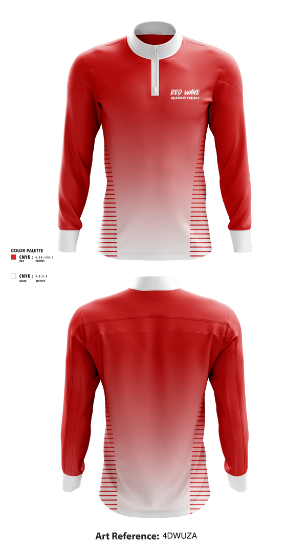Quarter Zip Jacket, Red wave, Women's Basketball, Teamtime, Team time, sublimation, custom sports apparel, team uniforms, spirit wear, spiritwear, sports uniforms, custom shirts, team store, custom team store, fundraiser sports, apparel fundraiser