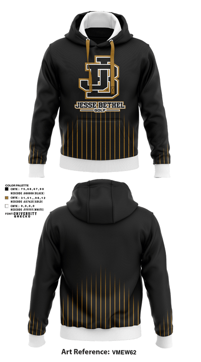 Jesse Bethel High School Golf 82860382 Hoodie - 2