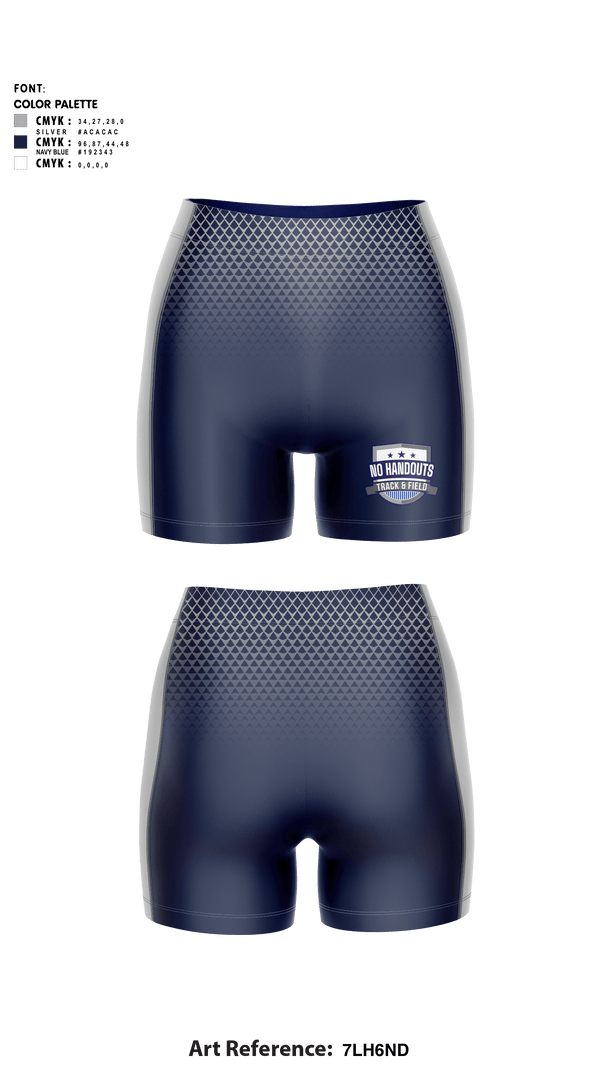 Women's Compression Shorts, No Handouts Track & Field, Track & Field, Teamtime, Team time, sublimation, custom sports apparel, team uniforms, spirit wear, spiritwear, sports uniforms, custom shirts, team store, custom team store, fundraiser sports, apparel fundraiser