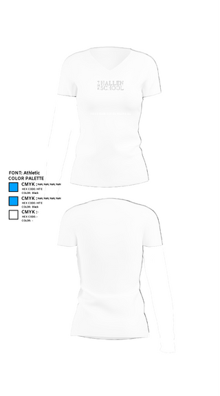 Women's Short Sleeve Vneck Shirt, The Hallen School Volleyball, Men's Volleyball, Teamtime, Team time, sublimation, custom sports apparel, team uniforms, spirit wear, spiritwear, sports uniforms, custom shirts, team store, custom team store, fundraiser sports, apparel fundraiser