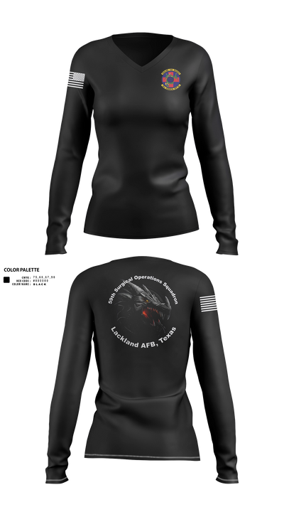 59th Surgical Operations Squadron 37744422 Women's Long Sleeve V-neck Shirt - 40