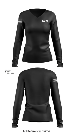 Women's Long Sleeve Vneck Shirt, 1/4, Marines, Teamtime, Team time, sublimation, custom sports apparel, team uniforms, spirit wear, spiritwear, sports uniforms, custom shirts, team store, custom team store, fundraiser sports, apparel fundraiser