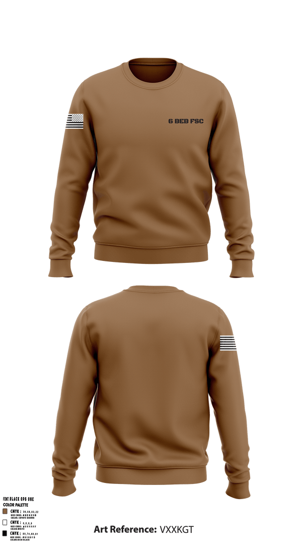 Crew Neck Sweatshirt, 6 BEB FSC, Army, Teamtime, Team time, sublimation, custom sports apparel, team uniforms, spirit wear, spiritwear, sports uniforms, custom shirts, team store, custom team store, fundraiser sports, apparel fundraiser