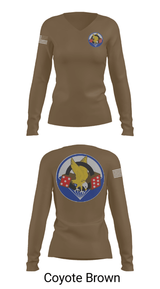 Women's Long Sleeve Vneck Shirt, 506th PIR, Army, Teamtime, Team time, sublimation, custom sports apparel, team uniforms, spirit wear, spiritwear, sports uniforms, custom shirts, team store, custom team store, fundraiser sports, apparel fundraiser