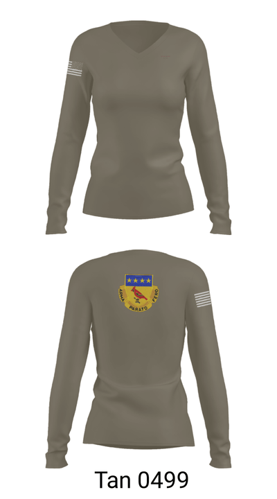 Alpha BTRY 2/138th FA 84014015 Women's Long Sleeve V-neck Shirt - 73