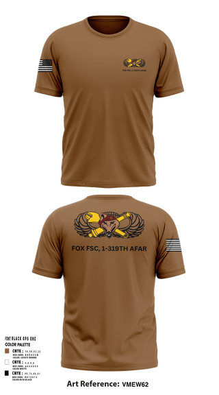 Short Sleeve Performance Shirt, Fox FSC, 1-319 AFAR, Army, Teamtime, Team time, sublimation, custom sports apparel, team uniforms, spirit wear, spiritwear, sports uniforms, custom shirts, team store, custom team store, fundraiser sports, apparel fundraiser