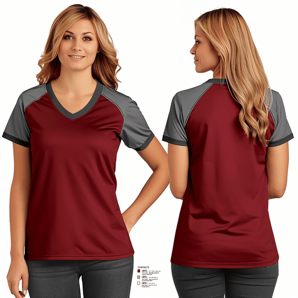 Women's Short Sleeve Vneck Shirt, Riverside, Softball, Teamtime, Team time, sublimation, custom sports apparel, team uniforms, spirit wear, spiritwear, sports uniforms, custom shirts, team store, custom team store, fundraiser sports, apparel fundraiser