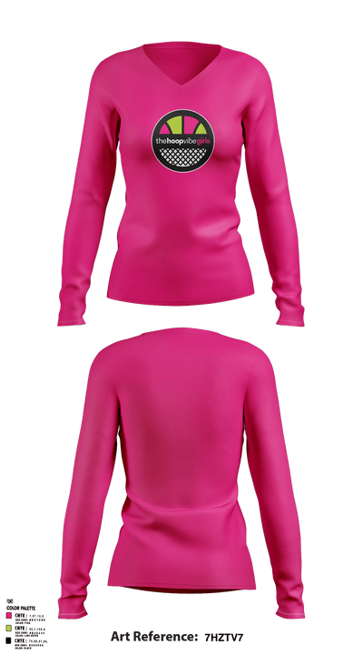 HOOP VIBE GIRLSWomen's Long Sleeve V-neck Shirt - 1