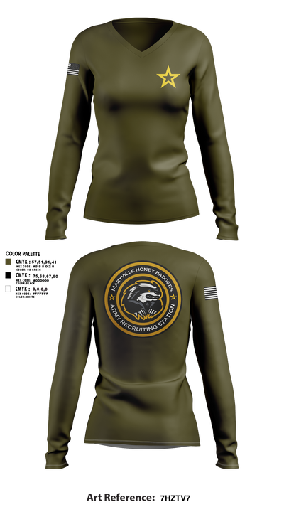 Maryville Honeybadger 60960842 Women's Long Sleeve V-neck Shirt - 4