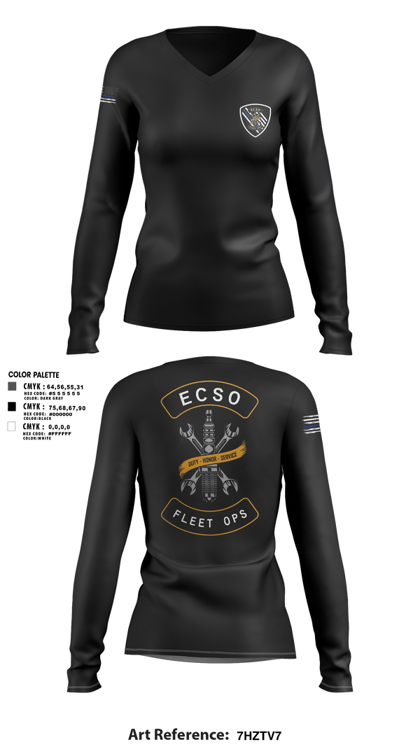 Women's Long Sleeve Vneck Shirt, Fleet Opps, Police, Teamtime, Team time, sublimation, custom sports apparel, team uniforms, spirit wear, spiritwear, sports uniforms, custom shirts, team store, custom team store, fundraiser sports, apparel fundraiser