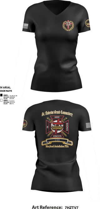 Women's Short Sleeve Vneck Shirt, St Andrew’s Grand Commandery, , Teamtime, Team time, sublimation, custom sports apparel, team uniforms, spirit wear, spiritwear, sports uniforms, custom shirts, team store, custom team store, fundraiser sports, apparel fundraiser