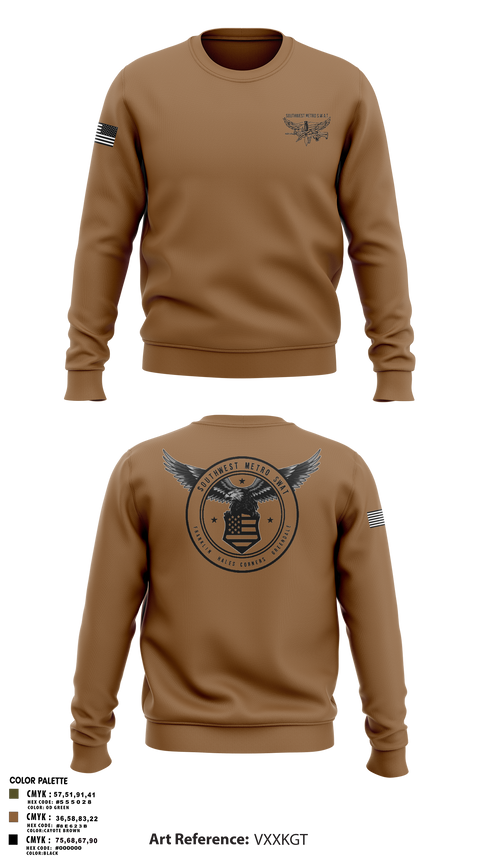 Crew Neck Sweatshirt, Southwest Metro SWAT, Police, Teamtime, Team time, sublimation, custom sports apparel, team uniforms, spirit wear, spiritwear, sports uniforms, custom shirts, team store, custom team store, fundraiser sports, apparel fundraiser