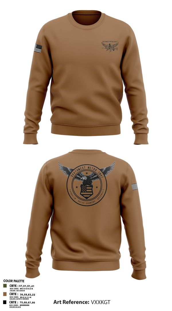 Crew Neck Sweatshirt, Southwest Metro SWAT, Police, Teamtime, Team time, sublimation, custom sports apparel, team uniforms, spirit wear, spiritwear, sports uniforms, custom shirts, team store, custom team store, fundraiser sports, apparel fundraiser