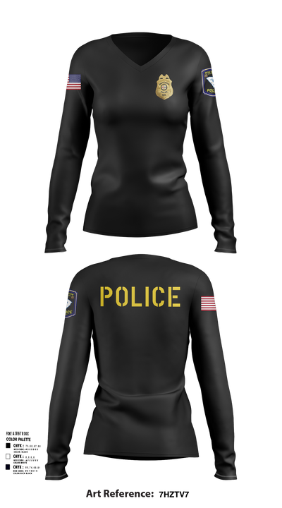 New Ellenton Police Department 612730 Women's Long Sleeve V-neck Shirt - 1