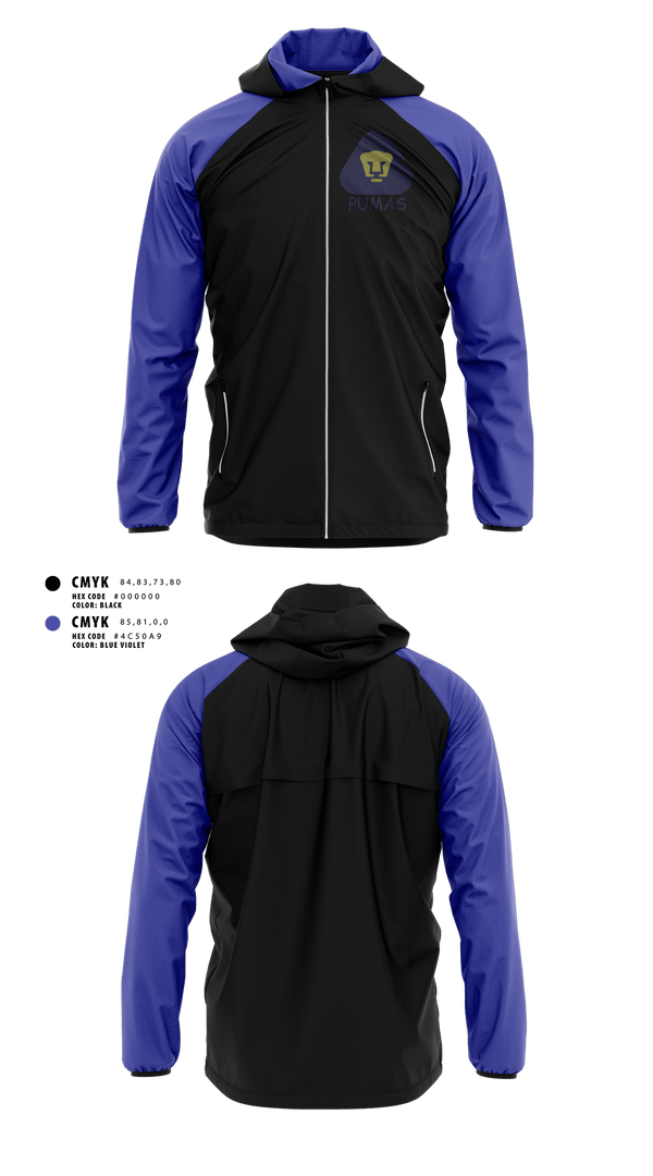 Windbreaker, Pumas, Men's Soccer, Teamtime, Team time, sublimation, custom sports apparel, team uniforms, spirit wear, spiritwear, sports uniforms, custom shirts, team store, custom team store, fundraiser sports, apparel fundraiser
