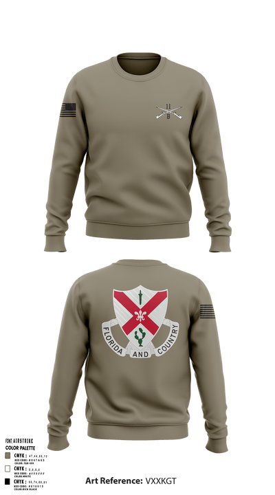 C Co 1-124 Rifle Company 57736053 Crew Neck Sweatshirt - 2
