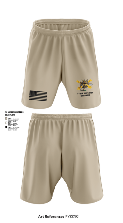 Bravo 1-119th FA 38934008 Athletic Shorts With Pockets - 1