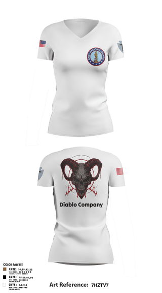 Women's Short Sleeve Vneck Shirt, Delta Company 3-144th Infantry, National Guard, Teamtime, Team time, sublimation, custom sports apparel, team uniforms, spirit wear, spiritwear, sports uniforms, custom shirts, team store, custom team store, fundraiser sports, apparel fundraiser