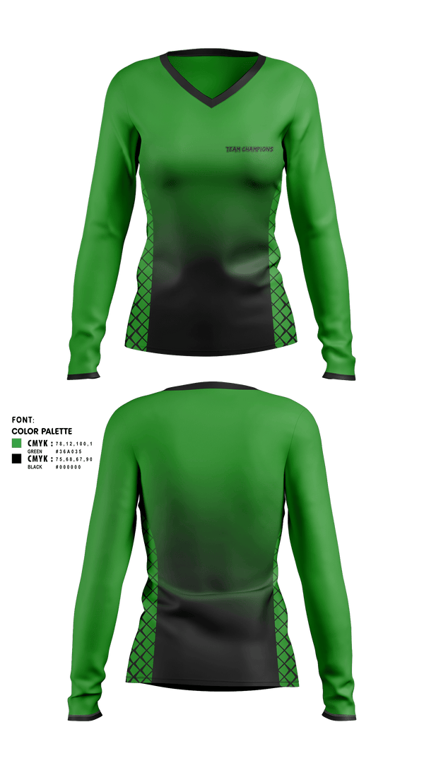 Women's Long Sleeve Vneck Shirt, Team Champions, Men's Soccer, Teamtime, Team time, sublimation, custom sports apparel, team uniforms, spirit wear, spiritwear, sports uniforms, custom shirts, team store, custom team store, fundraiser sports, apparel fundraiser