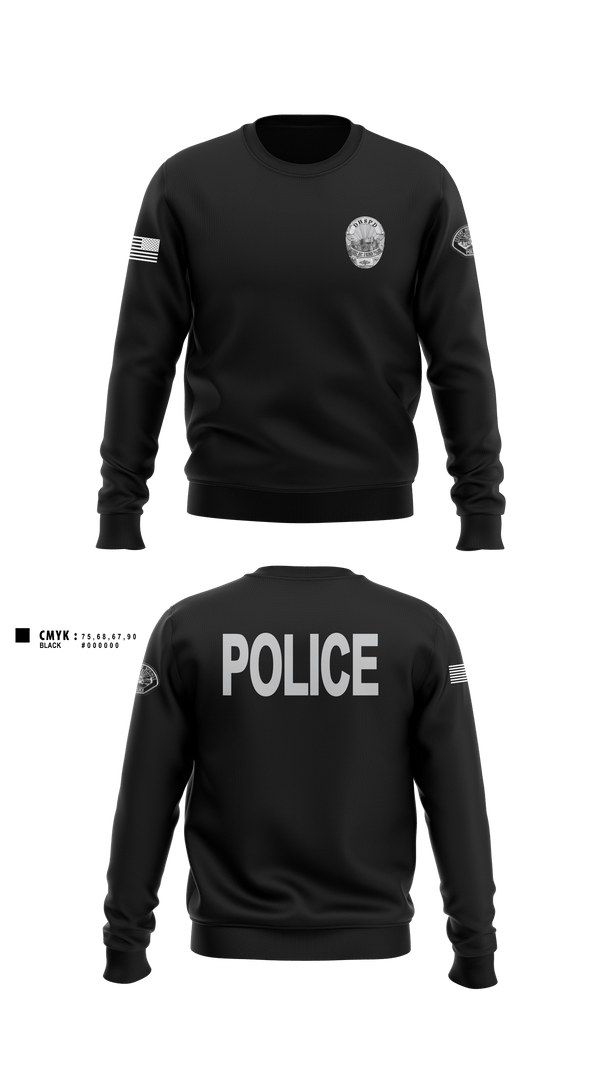 Crew Neck Sweatshirt, Desert Hot Springs Police Department, Police, Teamtime, Team time, sublimation, custom sports apparel, team uniforms, spirit wear, spiritwear, sports uniforms, custom shirts, team store, custom team store, fundraiser sports, apparel fundraiser