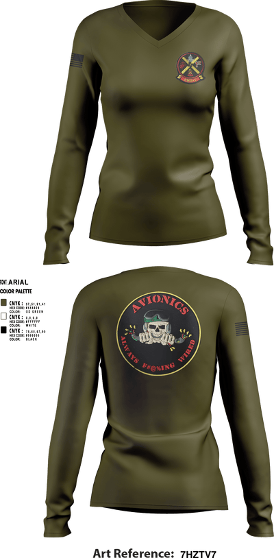 HMX-1 12885177 Women's Long Sleeve V-neck Shirt - 2