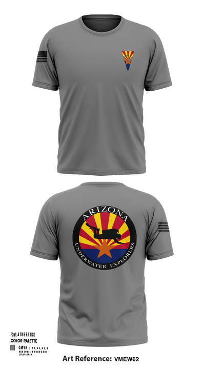 Arizona Underwater Explorers 16457471 Short Sleeve Performance Shirt - 44