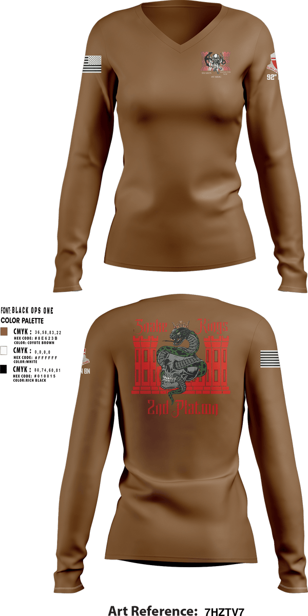 Women's Long Sleeve Vneck Shirt, 497 MRBC, Army, Teamtime, Team time, sublimation, custom sports apparel, team uniforms, spirit wear, spiritwear, sports uniforms, custom shirts, team store, custom team store, fundraiser sports, apparel fundraiser