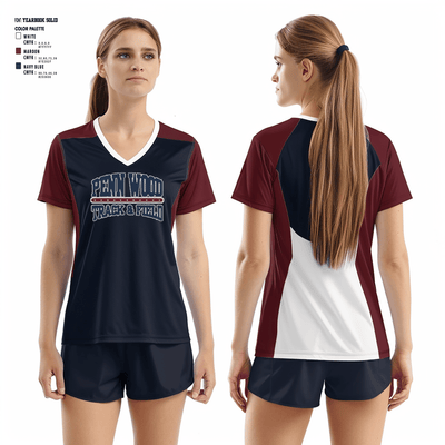 PENN WOOD Highschool 4184861 Women's Short Sleeve V-neck Shirt - 3