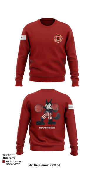 Crew Neck Sweatshirt, Station 17, Fire Department, Teamtime, Team time, sublimation, custom sports apparel, team uniforms, spirit wear, spiritwear, sports uniforms, custom shirts, team store, custom team store, fundraiser sports, apparel fundraiser