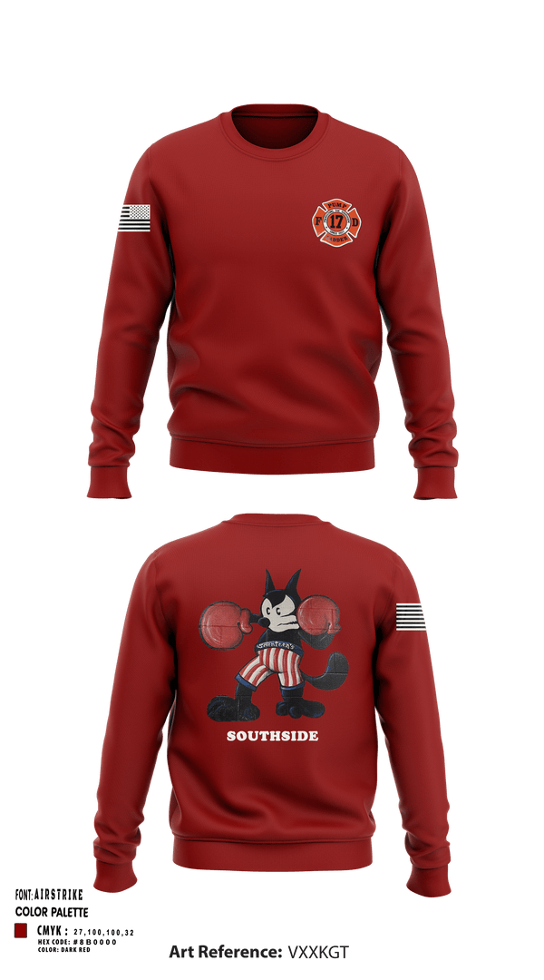Crew Neck Sweatshirt, Station 17, Fire Department, Teamtime, Team time, sublimation, custom sports apparel, team uniforms, spirit wear, spiritwear, sports uniforms, custom shirts, team store, custom team store, fundraiser sports, apparel fundraiser