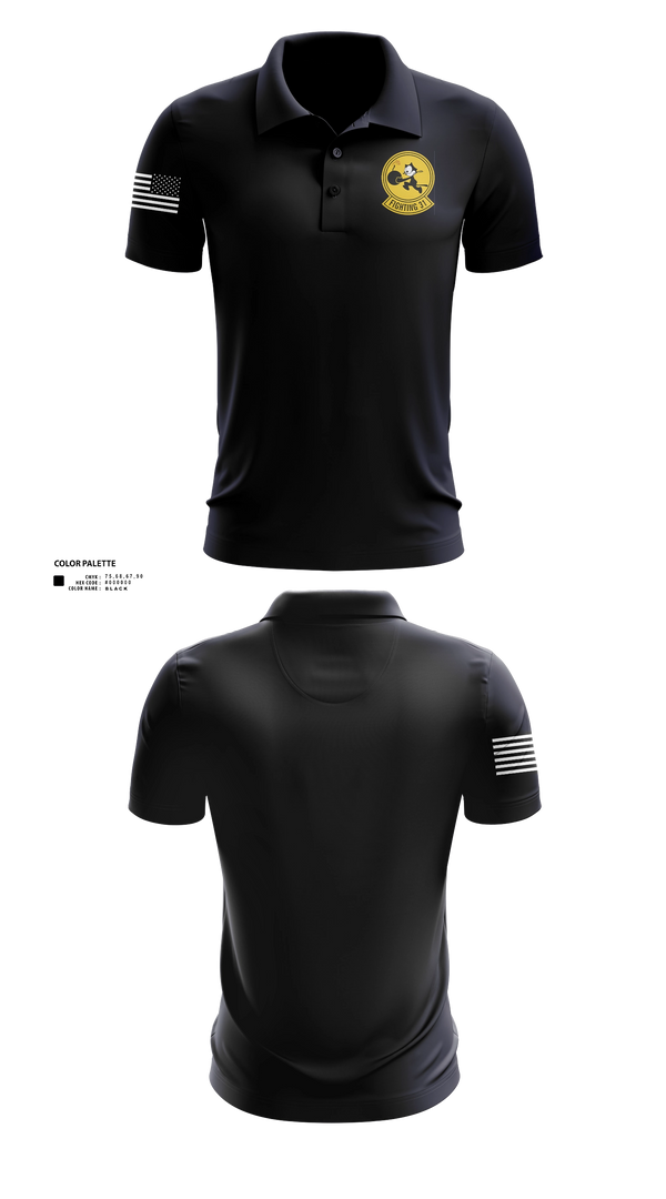 Short Sleeve Performance Polo, VFA-31 THE TOMCATTERS, Navy, Teamtime, Team time, sublimation, custom sports apparel, team uniforms, spirit wear, spiritwear, sports uniforms, custom shirts, team store, custom team store, fundraiser sports, apparel fundraiser