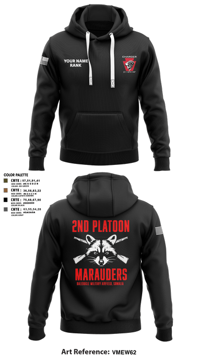 Charger Co. / 2-112th Infantry Battalion 37738588 Hoodie - 101