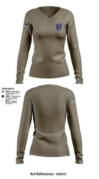 Women's Long Sleeve Vneck Shirt, DISTRICT 1 SECTOR 3, , Teamtime, Team time, sublimation, custom sports apparel, team uniforms, spirit wear, spiritwear, sports uniforms, custom shirts, team store, custom team store, fundraiser sports, apparel fundraiser