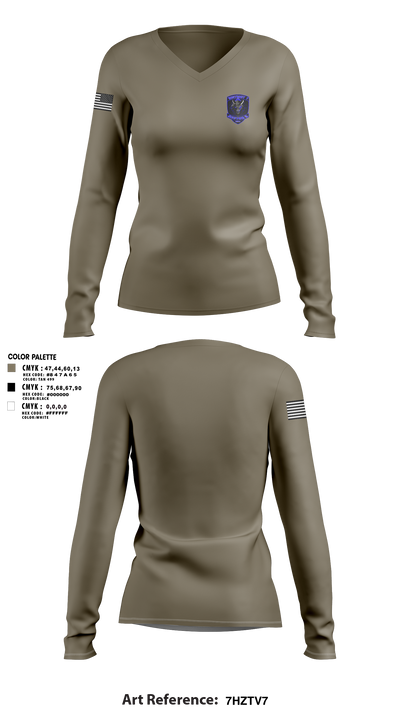 DISTRICT 1 SECTOR 3 60497467 Women's Long Sleeve V-neck Shirt - 1