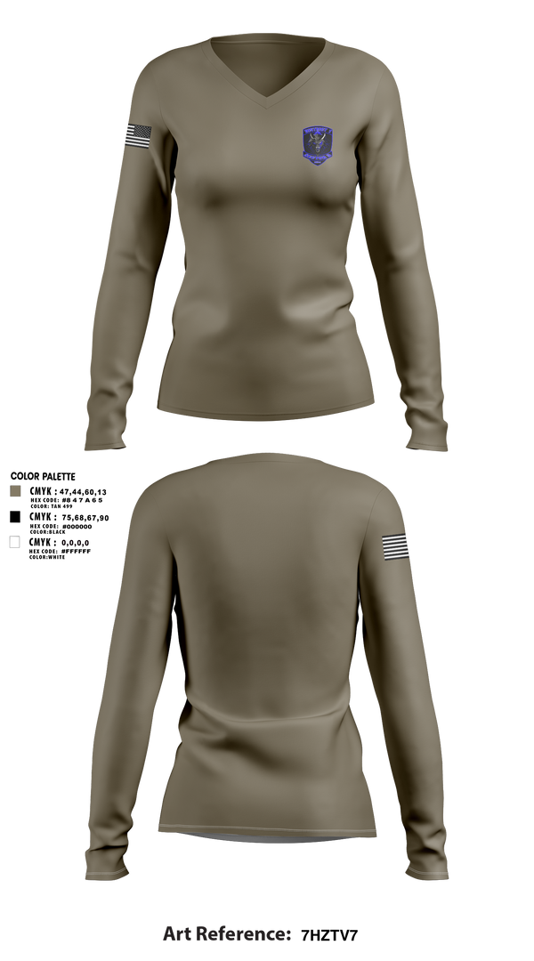 Women's Long Sleeve Vneck Shirt, DISTRICT 1 SECTOR 3, , Teamtime, Team time, sublimation, custom sports apparel, team uniforms, spirit wear, spiritwear, sports uniforms, custom shirts, team store, custom team store, fundraiser sports, apparel fundraiser