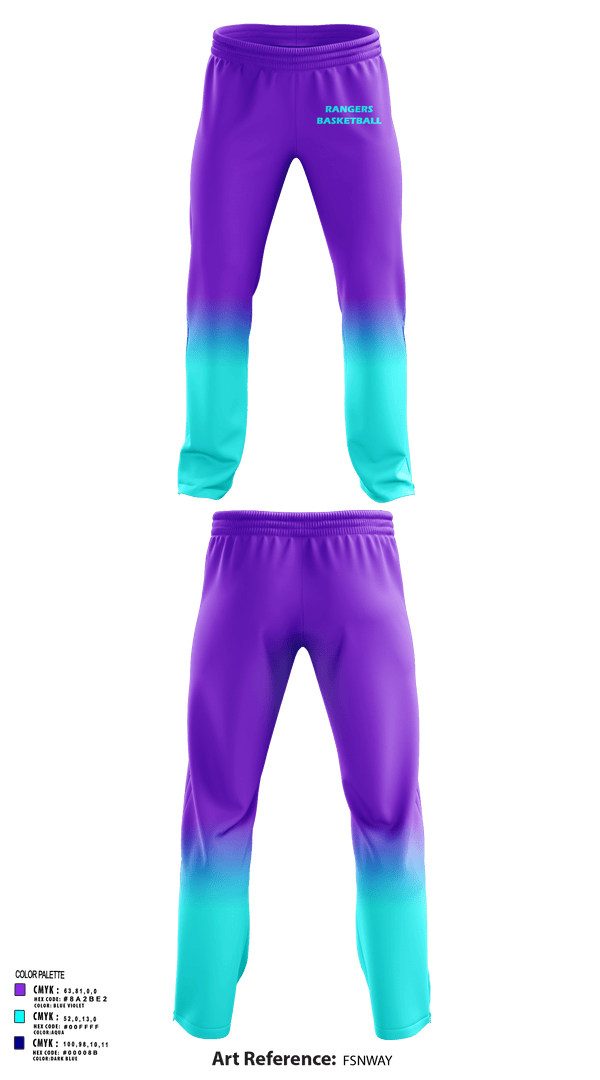 Sweatpants, Rangers, Men's Basketball, Teamtime, Team time, sublimation, custom sports apparel, team uniforms, spirit wear, spiritwear, sports uniforms, custom shirts, team store, custom team store, fundraiser sports, apparel fundraiser