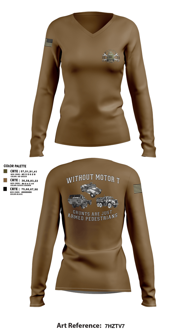 Women's Long Sleeve Vneck Shirt, 2/10, Marines, Teamtime, Team time, sublimation, custom sports apparel, team uniforms, spirit wear, spiritwear, sports uniforms, custom shirts, team store, custom team store, fundraiser sports, apparel fundraiser
