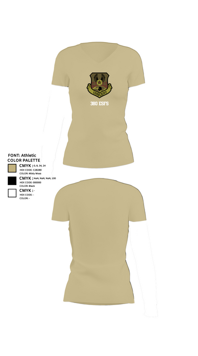 380 ESFS 95267878 Women's Short Sleeve V-neck Shirt - 84