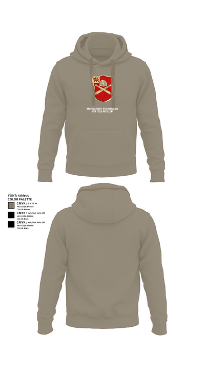 Bravo Battery, 6th Battalion, 10th Field Artillery 85654771 Hoodie - 71
