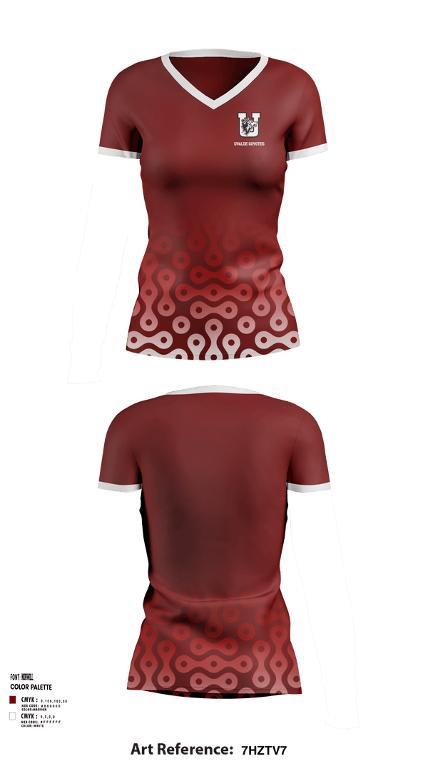 Women's Short Sleeve Vneck Shirt, Uvalde Coyotes, Wrestling, Teamtime, Team time, sublimation, custom sports apparel, team uniforms, spirit wear, spiritwear, sports uniforms, custom shirts, team store, custom team store, fundraiser sports, apparel fundraiser