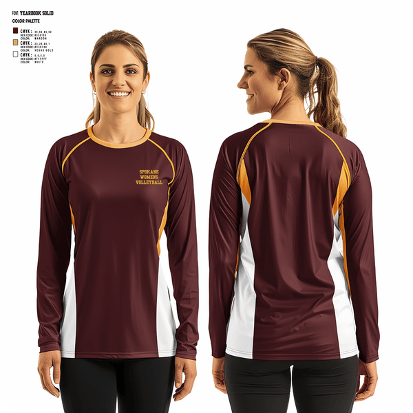 Women's Long Sleeve Vneck Shirt, Spokane, Women's Volleyball, Teamtime, Team time, sublimation, custom sports apparel, team uniforms, spirit wear, spiritwear, sports uniforms, custom shirts, team store, custom team store, fundraiser sports, apparel fundraiser