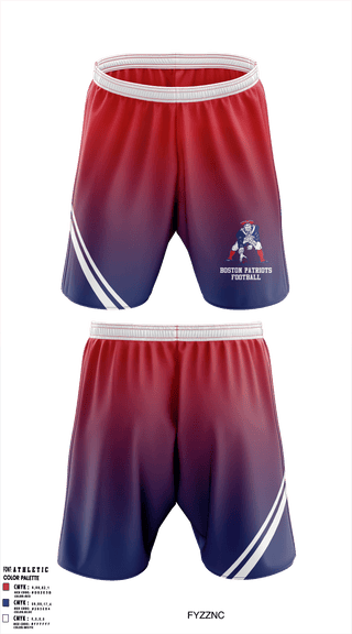 Athletic Shorts With Pockets, Boston Patriots Football & Cheerleading, Football, Teamtime, Team time, sublimation, custom sports apparel, team uniforms, spirit wear, spiritwear, sports uniforms, custom shirts, team store, custom team store, fundraiser sports, apparel fundraiser