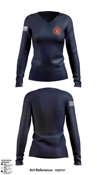 Fayette County Fire & Rescue 3975507 Women's Long Sleeve V-neck Shirt - 1