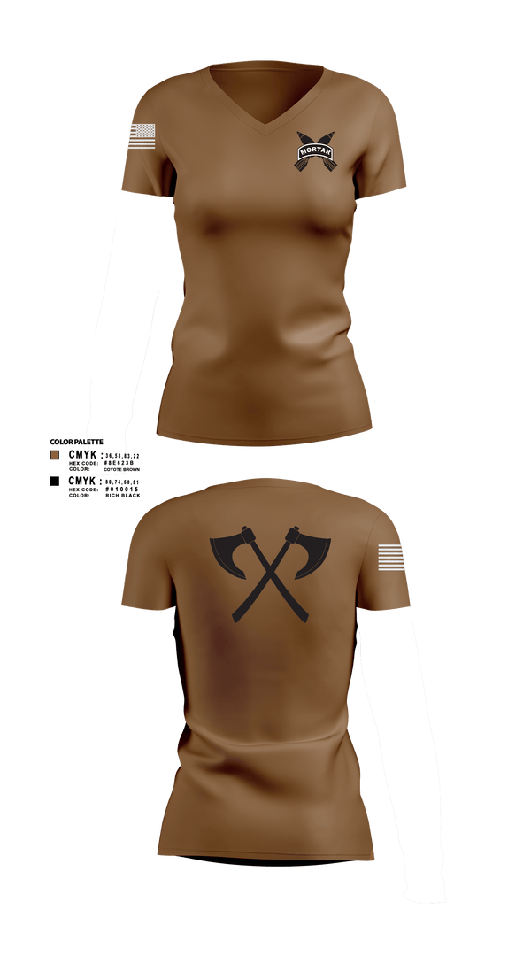 Women's Short Sleeve Vneck Shirt, Mortars, Army, Teamtime, Team time, sublimation, custom sports apparel, team uniforms, spirit wear, spiritwear, sports uniforms, custom shirts, team store, custom team store, fundraiser sports, apparel fundraiser