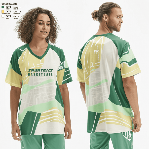 Women's Short Sleeve Vneck Shirt, Spartens, Men's Basketball, Teamtime, Team time, sublimation, custom sports apparel, team uniforms, spirit wear, spiritwear, sports uniforms, custom shirts, team store, custom team store, fundraiser sports, apparel fundraiser