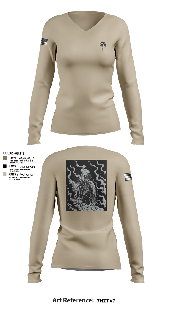 Women's Long Sleeve Vneck Shirt, The Tac Shack, Police, Teamtime, Team time, sublimation, custom sports apparel, team uniforms, spirit wear, spiritwear, sports uniforms, custom shirts, team store, custom team store, fundraiser sports, apparel fundraiser