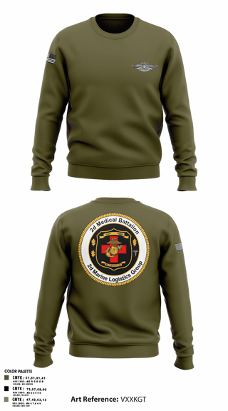 Crew Neck Sweatshirt, 2D MED BN, 2FSSG, 2MARFORLANT, Navy, Teamtime, Team time, sublimation, custom sports apparel, team uniforms, spirit wear, spiritwear, sports uniforms, custom shirts, team store, custom team store, fundraiser sports, apparel fundraiser