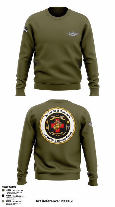 2D MED BN, 2FSSG, 2MARFORLANT 58194210 Crew Neck Sweatshirt - 1